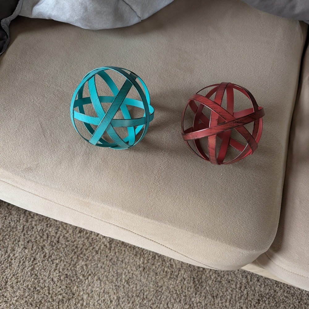 Decorative Sphere Set in Red and Blue